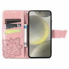 For Samsung Galaxy A36 Butterfly Love Flower Embossed Leather Phone Case(Rose Gold) - 3
