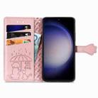 For Samsung Galaxy S23 FE 5G Cat and Dog Embossed Leather Phone Case(Rose Gold) - 3