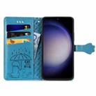 For Samsung Galaxy S23 FE 5G Cat and Dog Embossed Leather Phone Case(Blue) - 3