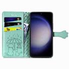 For Samsung Galaxy S23 FE 5G Cat and Dog Embossed Leather Phone Case(Green) - 3
