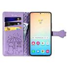 For Samsung Galaxy S24 5G Cat and Dog Embossed Leather Phone Case(Purple) - 3