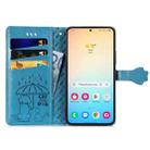 For Samsung Galaxy S24 5G Cat and Dog Embossed Leather Phone Case(Blue) - 3