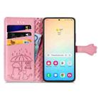 For Samsung Galaxy S24+ 5G Cat and Dog Embossed Leather Phone Case(Pink) - 3