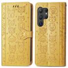 For Samsung Galaxy S24 Ultra 5G Cat and Dog Embossed Leather Phone Case(Yellow) - 2