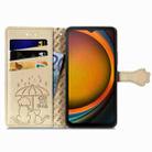 For Samsung Galaxy Xcover 7 Cat and Dog Embossed Leather Phone Case(Gold) - 3