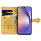 For Samsung Galaxy A55 5G Cat and Dog Embossed Leather Phone Case(Yellow) - 3
