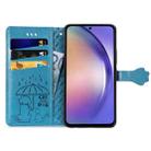 For Samsung Galaxy A55 5G Cat and Dog Embossed Leather Phone Case(Blue) - 3