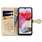 For Samsung Galaxy M34 5G Cat and Dog Embossed Leather Phone Case(Gold) - 3
