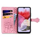 For Samsung Galaxy M34 5G Cat and Dog Embossed Leather Phone Case(Pink) - 3
