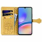 For Samsung Galaxy A05s Cat and Dog Embossed Leather Phone Case(Yellow) - 3