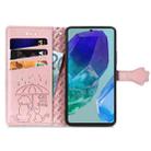 For Samsung Galaxy A16 Cat and Dog Embossed Leather Phone Case(Rose Gold) - 3