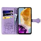 For Samsung Galaxy A06 Cat and Dog Embossed Leather Phone Case(Purple) - 3