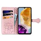 For Samsung Galaxy A06 Cat and Dog Embossed Leather Phone Case(Rose Gold) - 3