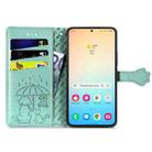 For Samsung Galaxy S25 5G Cat and Dog Embossed Leather Phone Case(Green) - 3