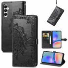 For Samsung Galaxy A05s Mandala Flower Embossed Leather Phone Case(Black) - 1
