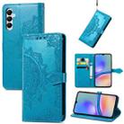 For Samsung Galaxy A05s Mandala Flower Embossed Leather Phone Case(Blue) - 1