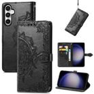 For Samsung Galaxy S23 FE 5G Mandala Flower Embossed Leather Phone Case(Black) - 1
