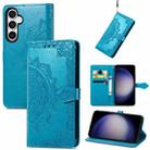 For Samsung Galaxy S23 FE 5G Mandala Flower Embossed Leather Phone Case(Blue) - 1