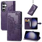 For Samsung Galaxy S23 FE 5G Mandala Flower Embossed Leather Phone Case(Purple) - 1