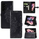 For Samsung Galaxy Z Fold5 Mandala Flower Embossed Leather Phone Case(Black) - 1