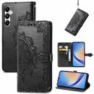 For Samsung Galaxy A35 5G Mandala Flower Embossed Leather Phone Case(Black) - 1