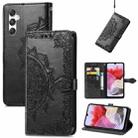 For Samsung Galaxy M34 5G Mandala Flower Embossed Leather Phone Case(Black) - 1
