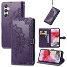 For Samsung Galaxy M34 5G Mandala Flower Embossed Leather Phone Case(Purple) - 1