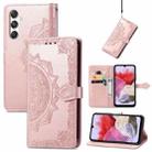 For Samsung Galaxy M34 5G Mandala Flower Embossed Leather Phone Case(Rose Gold) - 1