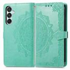 For Samsung Galaxy M15 Mandala Flower Embossed Leather Phone Case(Green) - 1