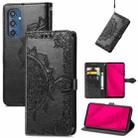 For Samsung Galaxy M35 Mandala Flower Embossed Leather Phone Case(Black) - 1