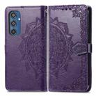 For Samsung Galaxy M35 Mandala Flower Embossed Leather Phone Case(Purple) - 2