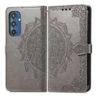 For Samsung Galaxy M35 Mandala Flower Embossed Leather Phone Case(Gray) - 2