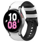 For Samsung Galaxy Watch 6 Classic Silicone Leather Black Buckle Watch Band(White) - 1