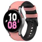 For Samsung Galaxy Watch 6 Classic Silicone Leather Black Buckle Watch Band(Pink) - 1