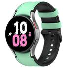 For Samsung Galaxy Watch 6 Classic Silicone Leather Black Buckle Watch Band, Size:S(Green) - 1