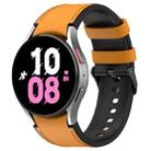 For Samsung Galaxy Watch 6 Classic Silicone Leather Black Buckle Watch Band, Size:S(Yellow) - 1