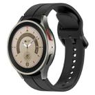 For Samsung Galaxy Watch 6 / 6 Classic Grooved Color Buckle Silicone Watch Band(Black) - 1