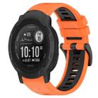 For Garmin  Instinct 2 Solar 22mm Sports Two-Color Silicone Watch Band(Orange+Black) - 1