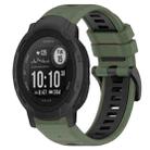 For Garmin  Instinct 2 Solar 22mm Sports Two-Color Silicone Watch Band(Olive Green+Black) - 1