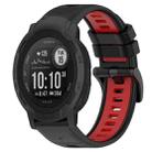 For Garmin  Instinct 2 Solar 22mm Sports Two-Color Silicone Watch Band(Black+Red) - 1