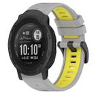 For Garmin  Instinct 2 Solar 22mm Sports Two-Color Silicone Watch Band(Grey+Yellow) - 1