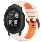 For Garmin  Instinct 2 Solar 22mm Sports Two-Color Silicone Watch Band(Starlight+Orange) - 1