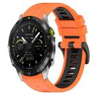 For Garmin MARQ Athlete Gen 2 22mm Sports Two-Color Silicone Watch Band(Orange+Black) - 1