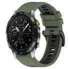 For Garmin MARQ Athlete Gen 2 22mm Sports Two-Color Silicone Watch Band(Olive Green+Black) - 1