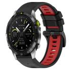 For Garmin MARQ Athlete Gen 2 22mm Sports Two-Color Silicone Watch Band(Black+Red) - 1