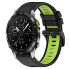 For Garmin MARQ Athlete Gen 2 22mm Sports Two-Color Silicone Watch Band(Black+Lime Green) - 1