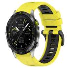 For Garmin MARQ Athlete Gen 2 22mm Sports Two-Color Silicone Watch Band(Yellow+Black) - 1