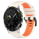 For Garmin MARQ Athlete Gen 2 22mm Sports Two-Color Silicone Watch Band(Starlight+Orange) - 1
