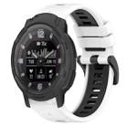 For Garmin Instinct Crossover 22mm Sports Two-Color Silicone Watch Band(White+Black) - 1