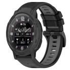 For Garmin Instinct Crossover 22mm Sports Two-Color Silicone Watch Band(Black+Grey) - 1